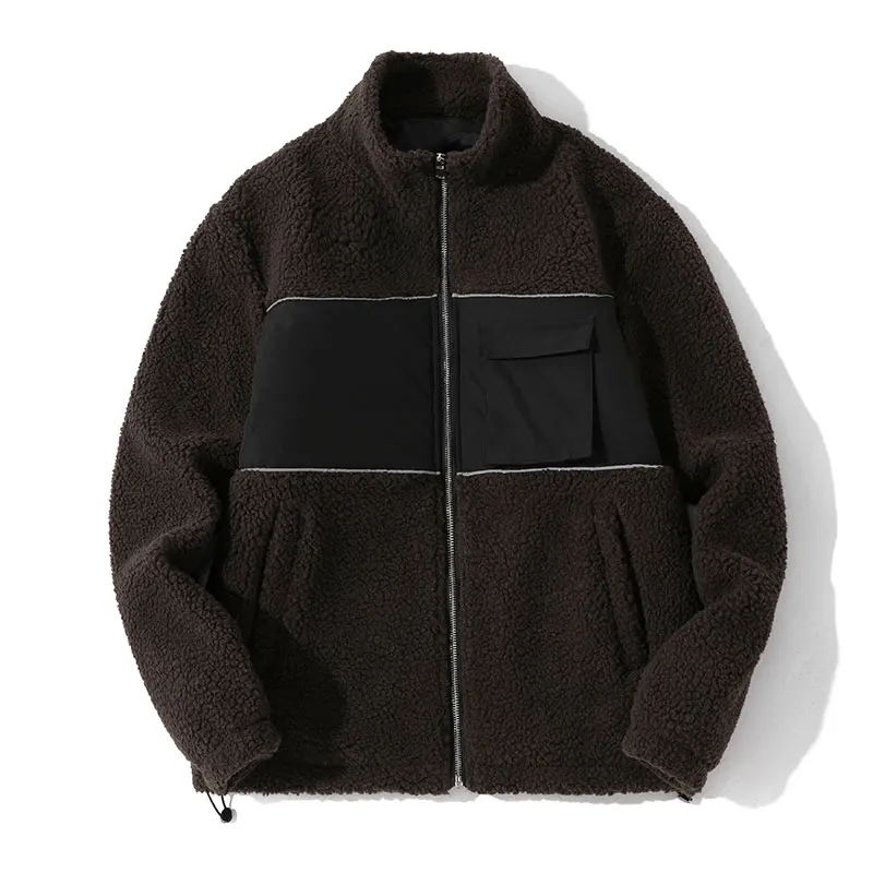 

Fall 2021 new collection cotton 100% handmade cardigans men's Lamb brown Sheep Wool Coat