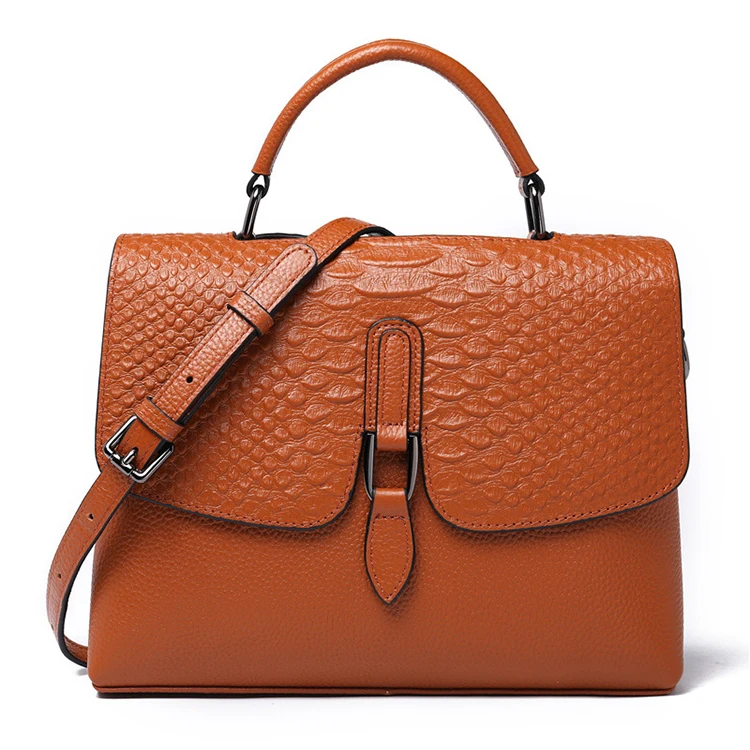 

EMGL085 Retro fashion all-match crocodile pattern women shoulder hand bags genuine leather ladies handbags 2022