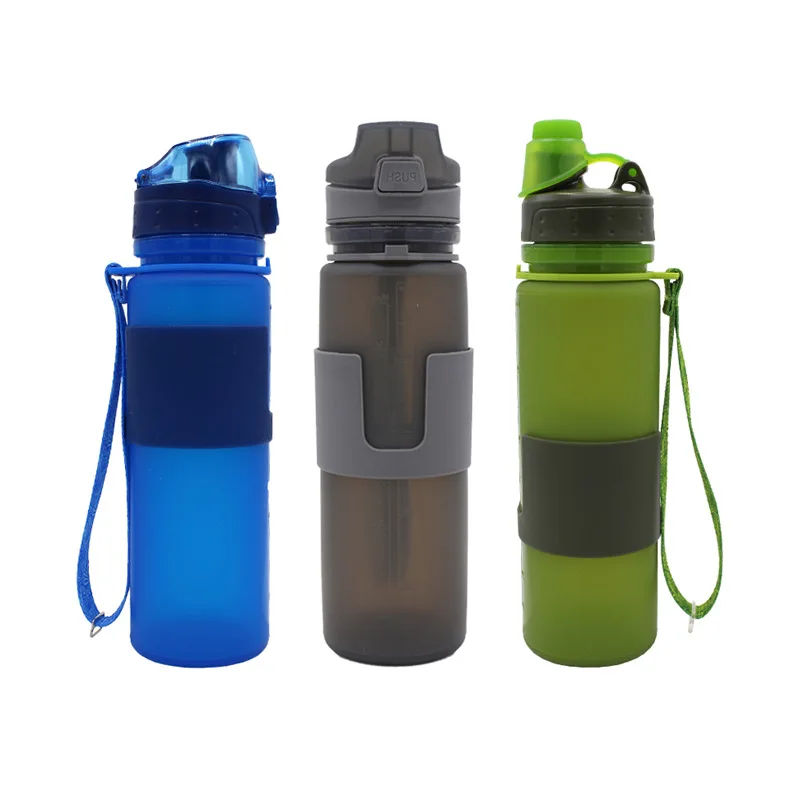 

2021 Wholesale Reusable BPA Free Foldable Collapsable Sport Travel Water Bottle, Customized color