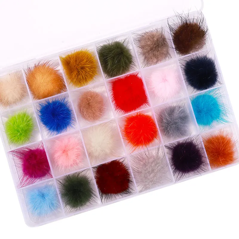 

Fashion Nail Pom Poms Removable Magnetic Fluffy Plush Ball 3d Nail Art Charms Decorations Cute Pompoms Box