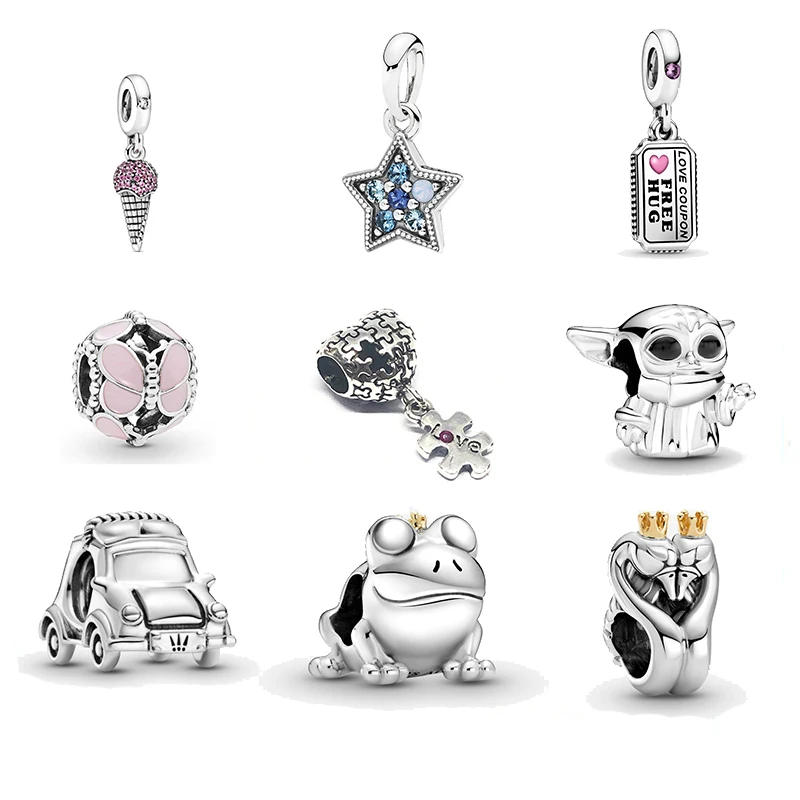 

S925 Sterling Silver Beads Charm Shining Clips Pave CZ Charms Fit Original Pandora Charms Silver 925 Bracelets Women DIY Jewelry