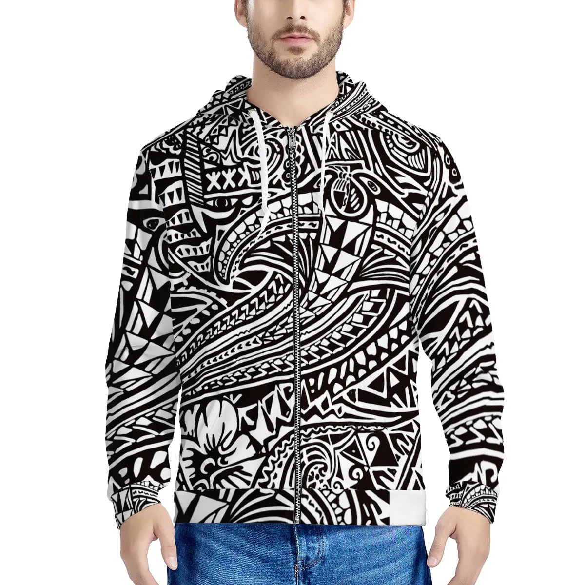 

Wholesale high quality All Over Print Zip Hoodie Men's Hoodies Print On Demand Custom hoodie oversized, Customized color