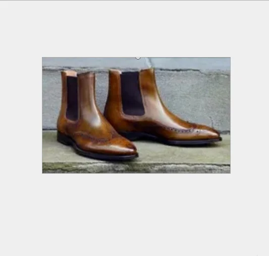

Men's boots autumn and winter 2021 new low heeled men's shoes simple and versatile low barrel Chelsea boots, Brown