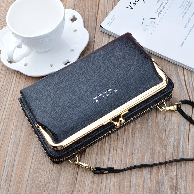 

New Women's Messenger Small Square Bag Zipper Long Wallet Large Capacity Mobile Phone Bag For Women, 6 colors