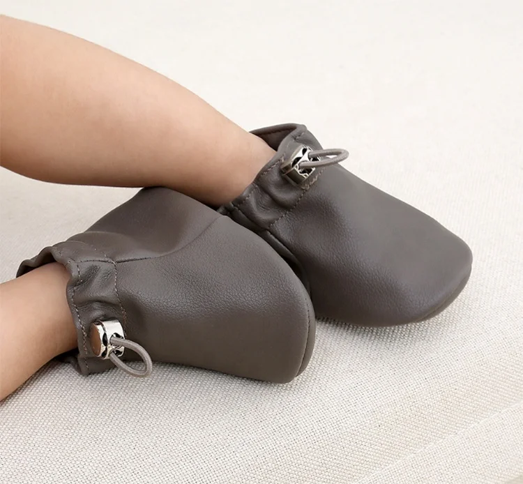 
Adjustable Design Soft Breathable Spring Autumn 0-1 Year Old Boys and Girls Baby Leather Casual Shoes Middle High Boots 