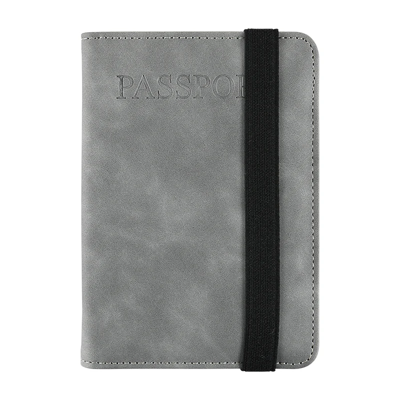 

Leather Passport Holder Cover Case Rfid Blocking Travel Wallet
