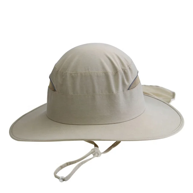 tan bucket hat with string