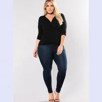 

Wholesale High Waisted Stretch Jeans Plus Size Woman