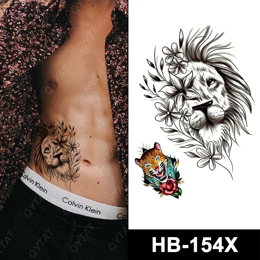 

Water Transfer Men Body Arm Sleeve Sticker Temporary Lion Tattoo/ Tatto/ Tatoo