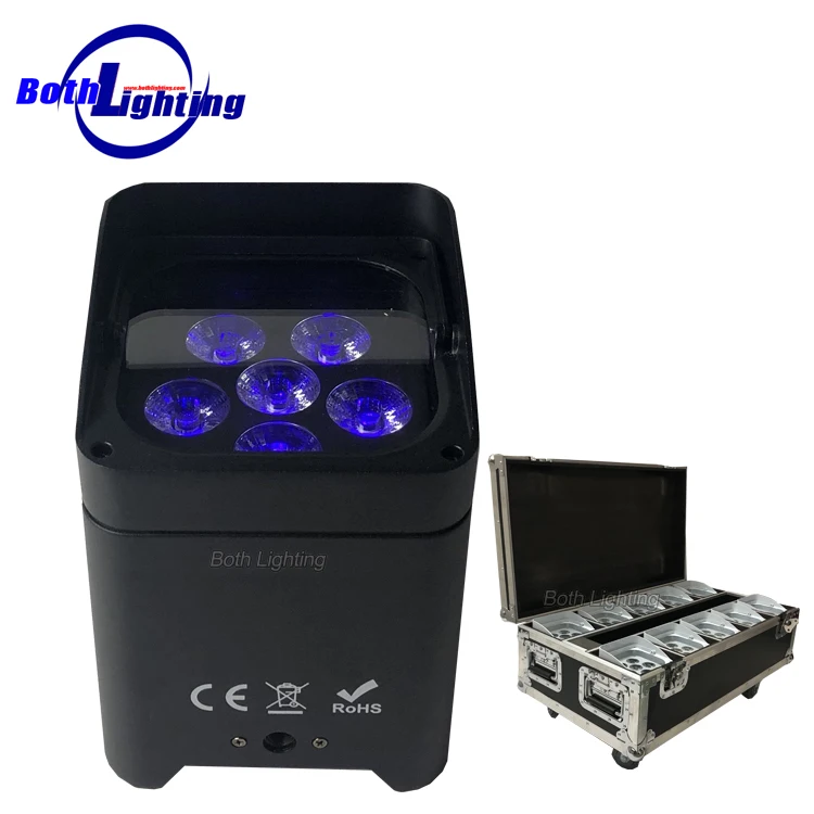 

Wedding decoration dj S6 RGBWA UV 6in1 battery powered uplights 18 wireless with case, 16.7 million kinds of color change