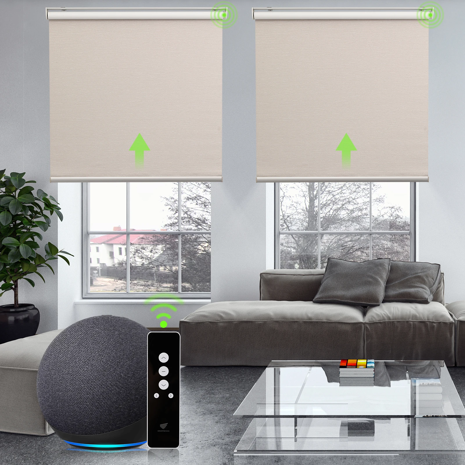 

Deyi Smart roller blinds rollup with remote controll motorised shade, Customized color