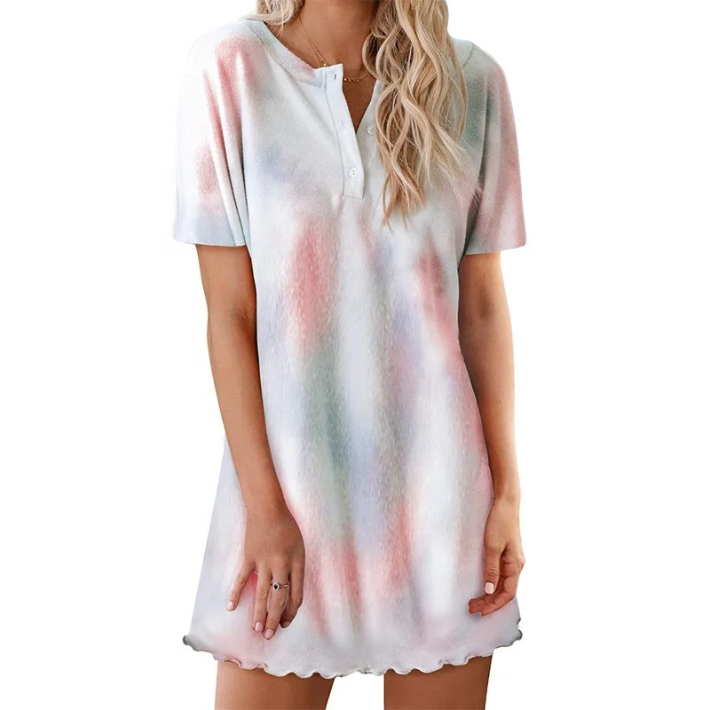 

Women Pajama Contrast Color European Design Trendy Fashion Girl Nightdress, Multiple colors