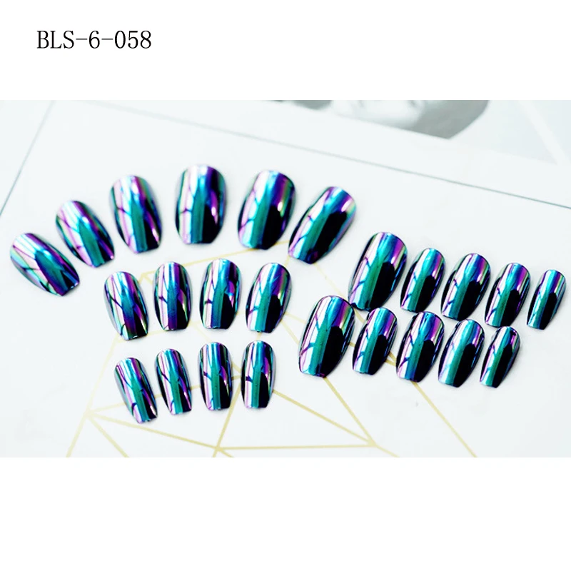 

French Style Press On Fake Nails Seamless Plain Nail For Finger, White,red,light blue