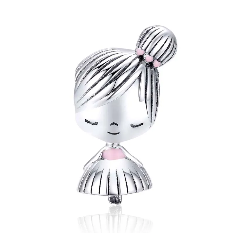 

2021 Fashion Wholesale Charm Bead Girl Shape Pendant 925 Sterling Silver Charms Jewelry