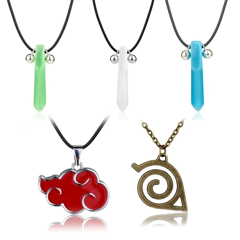 

Dropshipping Hokage Tsunade Uzumaki Necklace Akatsuki Red Cloud Pendant Necklace Men Boys Jewelry Anime Gift, As the picture show