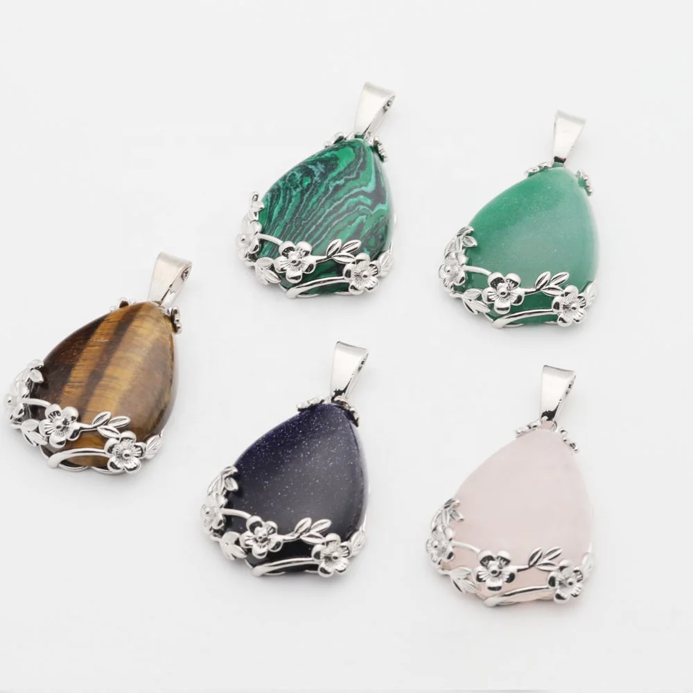 

oval shaped gemstone natural stone pendant for necklace making