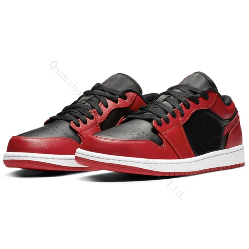 

1 Low Red Men women sneakers fashion casual sports shoes basketball shoes jordan 1