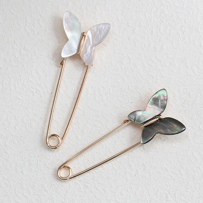 

New simple shell butterfly pin men and women with the same brooch brooch, Luxury