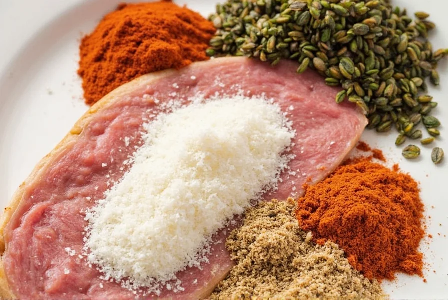 A close-up of pastrami spice mix in a wooden spoon