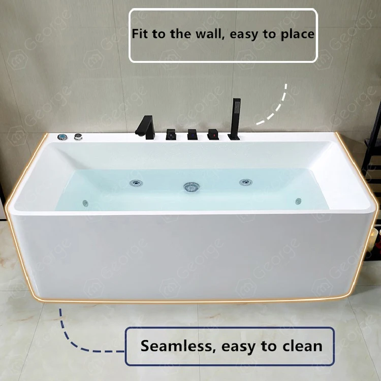 
acrylic corner curve bathtub with whirlpool function massage jacuzzi for bathroom spa bathtub 