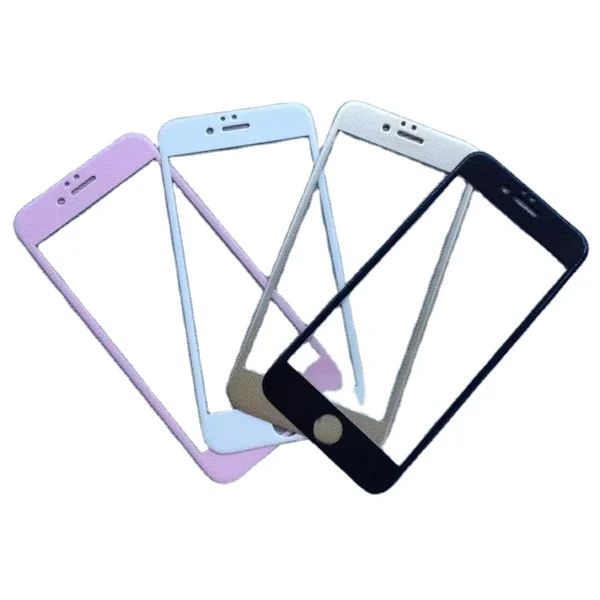 

3D carbon fiber tempered glass screen protective film for iphone 6/plus, White
