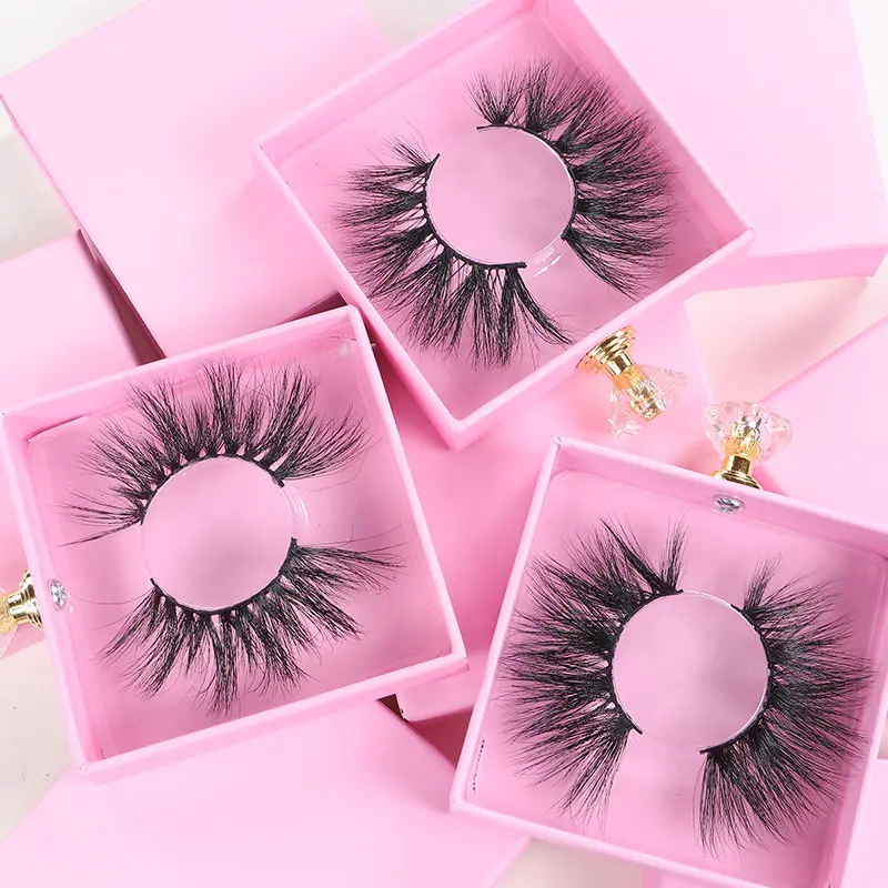 

wholesale 25mm 5d fluffy Curl mink eyelash Mix False Eyelashes extensions private label false eyelash lash boxes customized logo, Black