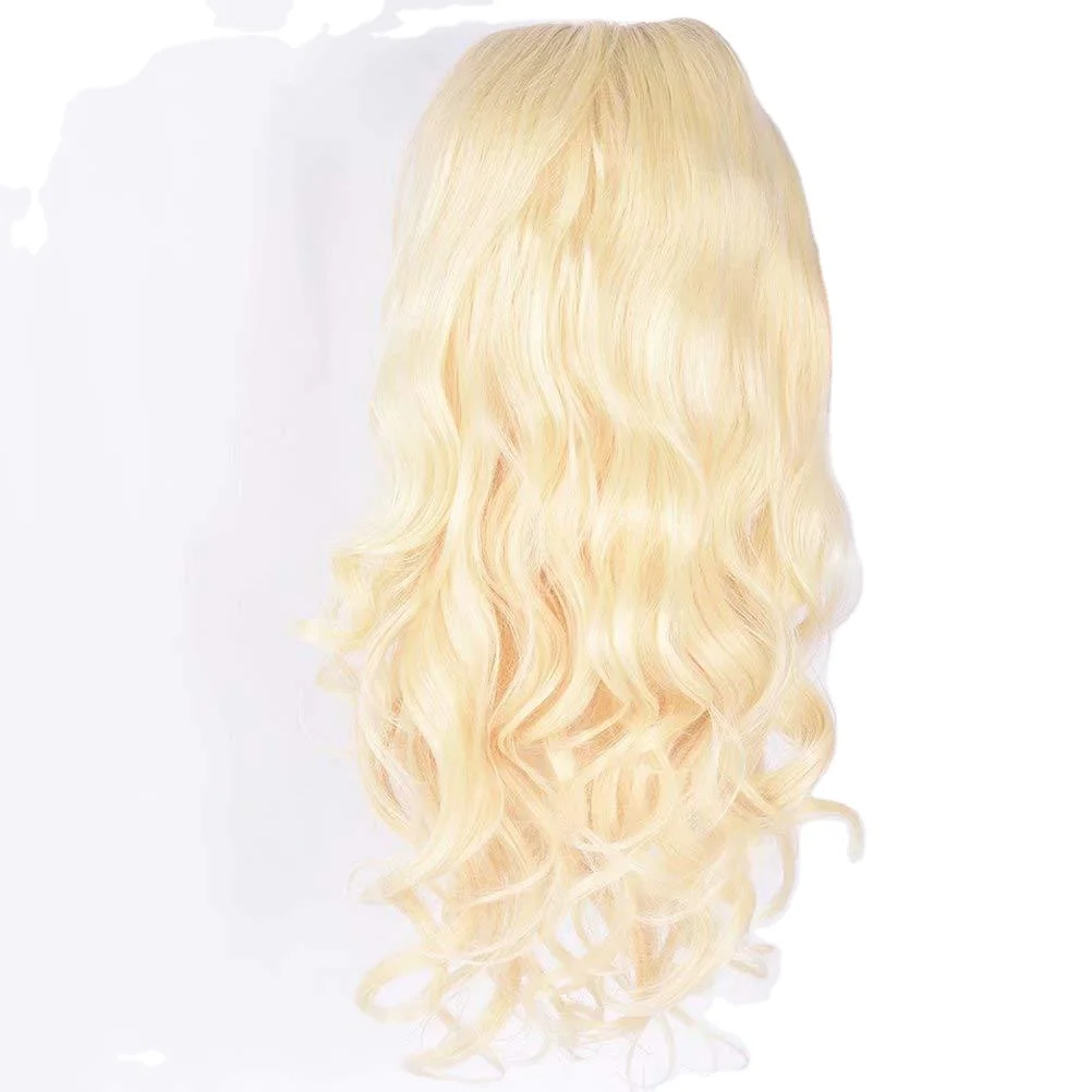 

Natural high definition body wave Brazilian lace hair weft 100% blonde 613 virgin hair Natural wigs are not easy to knot