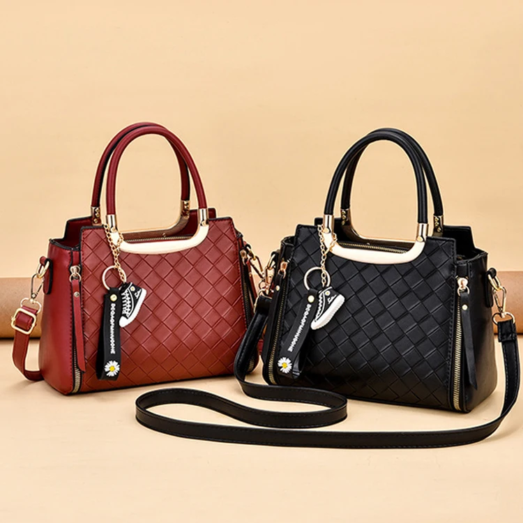 

Hot Sales bolsas Women Hand Bags Woven Crossbody Shoulder Bag Pu Leather Tote Bag Handbags For Women