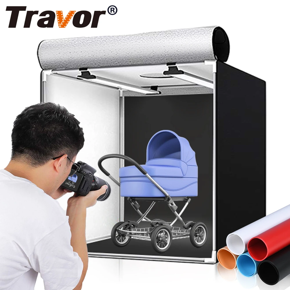

Travor M80 stodio box professional white led cube photo shooting studio box foldable led soft light box 80 cm with led light kit