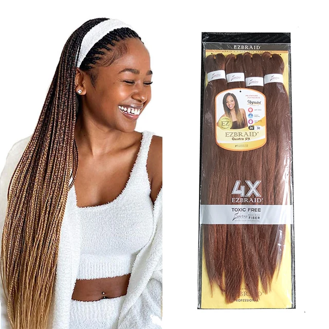 

Wholesale Hot Selling Ombre 4X Prestretched EZ Braid Synthetic Pre-stretched Braiding Hair Easy Braid Hiar Extension, Ombre color