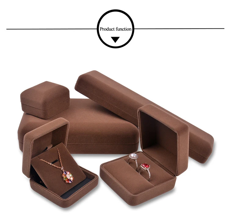 Custom Wholesale Velvet Fabric Jewellery Packaging Necklace Bangle Bracelet Ring Set Jewelry Box