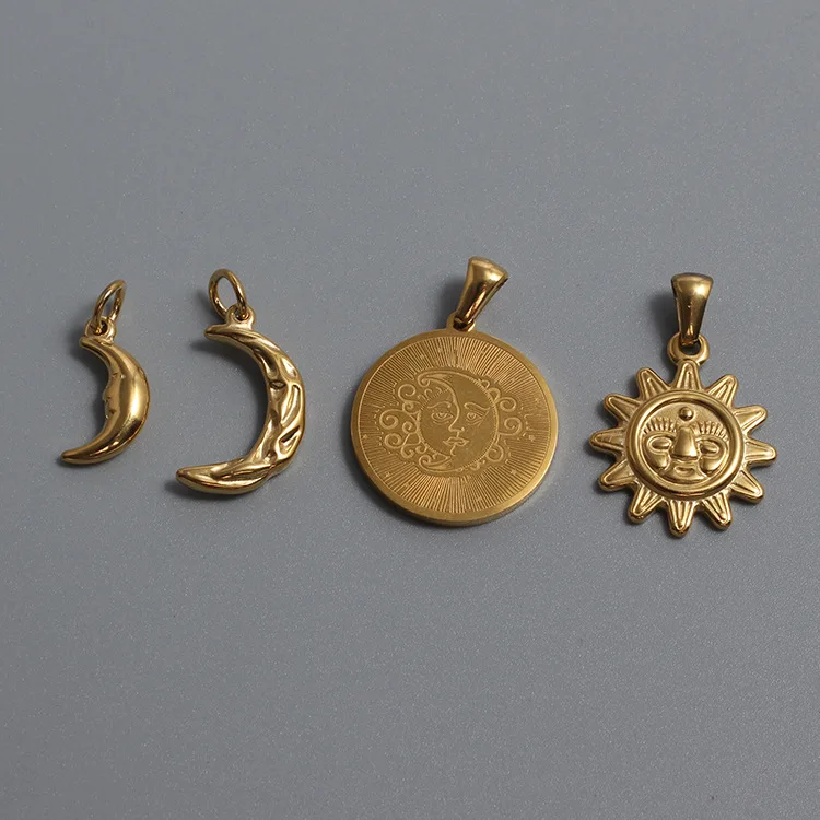 

2022 New Trendy jewelry Moon Star Pendant crescent necklace 18K Gold Plated stainless steel Necklace Jewelry