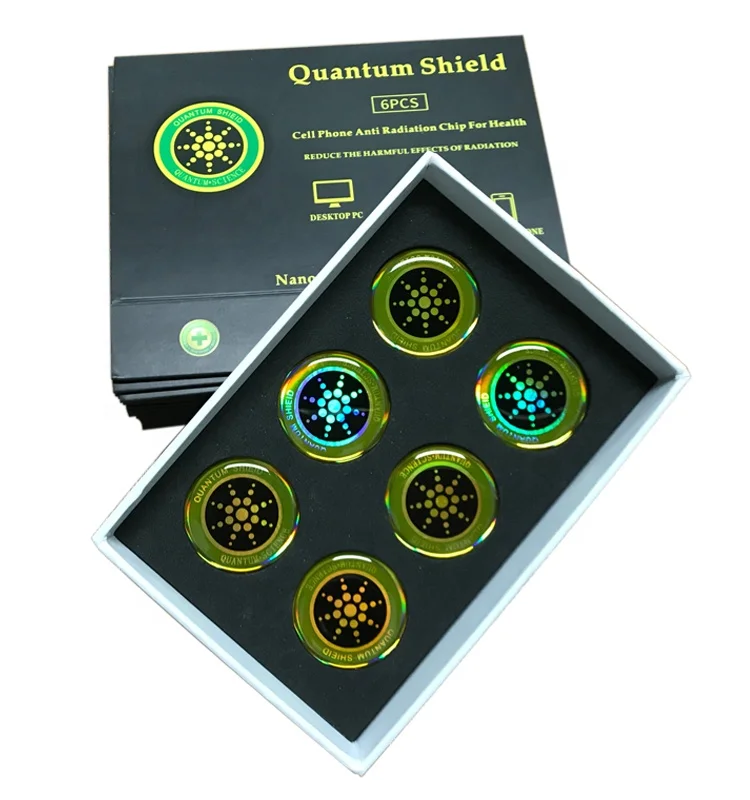 

EMF Shield Protection 5G Blocker Anti Radiation Cell Phone Sticker With Negative Ion, Gold and silver