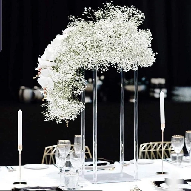 

Free shipping)Crystal Chandelier Centerpieces For Weddings Table flower stand sunyu2513, Gold/sliver mental