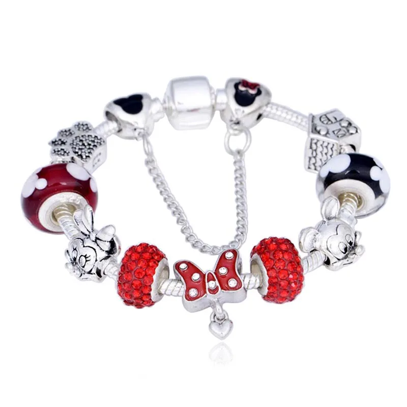 

2021 Sailing Jewelry Red Mickey Mouse Bracelet Mickey Mouse Charm Bracelet Mickey Mouse Charm Bracelet