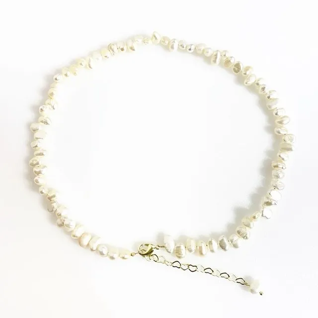 

Natural Freshwater Pearl Korean version INS style exquisite irregular choker necklace bracelet