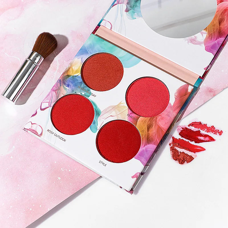 

blusher makeup blush palette private label blusher cheek, 4 colors