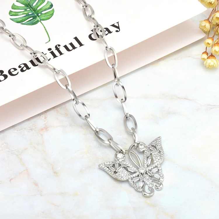 

necklace chain women jewelry butterfly gold plated for lady