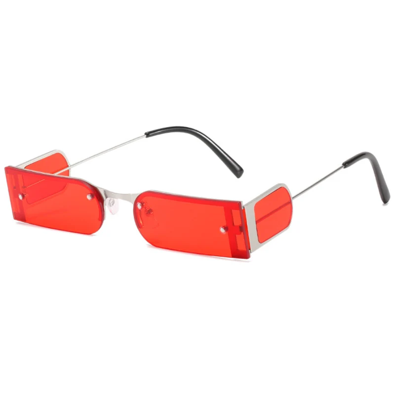 

Robin eyewear 2985 Trendy Small square sunglasses metal half frame one piece sun glasses women