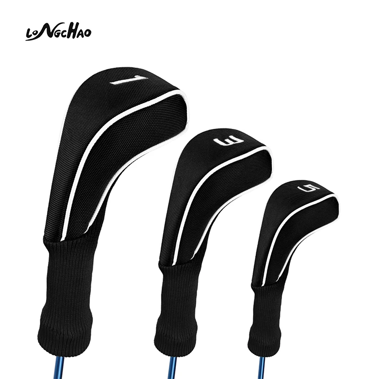 

2020 New Style 1#3#5# Club Driver Nylon Embroidery Golf Headcovers, Black,blue