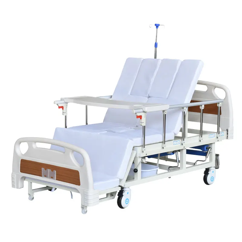 Homecare Hospital Medical Bed With Toilet Folding Electric Column Icu