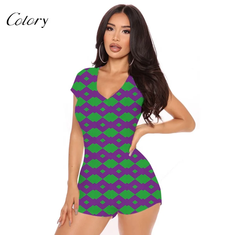 

Colory Woman Onesie Short Designer Oneies Summer Romper, Customized color