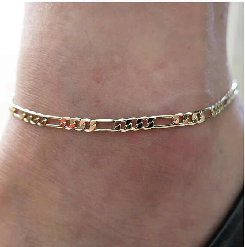 

2021 ornament fashion simple versatile metal chain Women's anklet foot