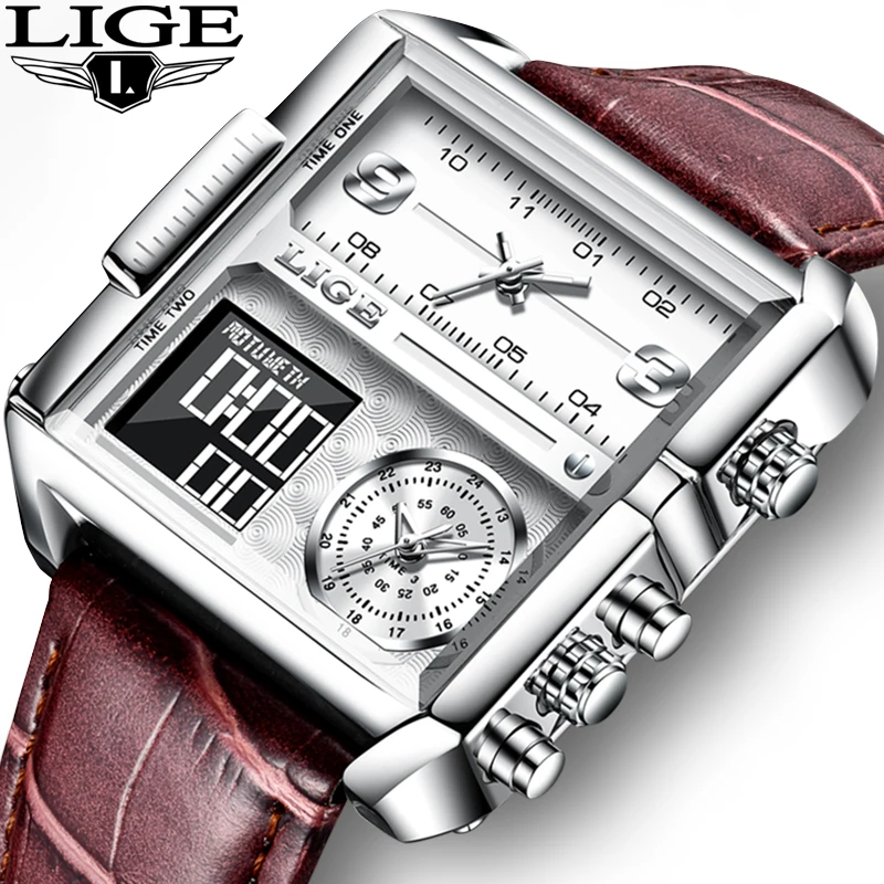 

LIGE New Men Quartz Watch Analog Sport Watches Top Brand Luxury Relogio Masculino Wristwatch Waterproof Electronic Digital Clock