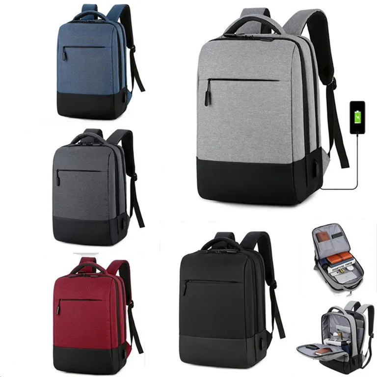 

LP099 Thick Business Style Laptop Backpack Oxford Fashion Expandable Computer Bag With USB