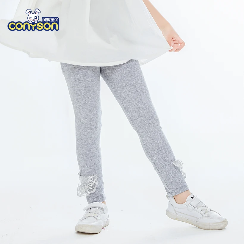 

High Quality White Embroidered Ruffles Lace Kids Tight Pants Cute Kids Girl Children Legging, Picture