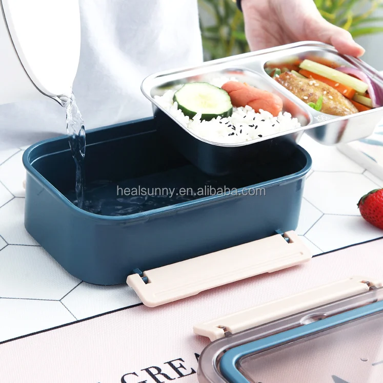 

Colorful 304 stainless steel lunch box two size, 3 colors or customized color