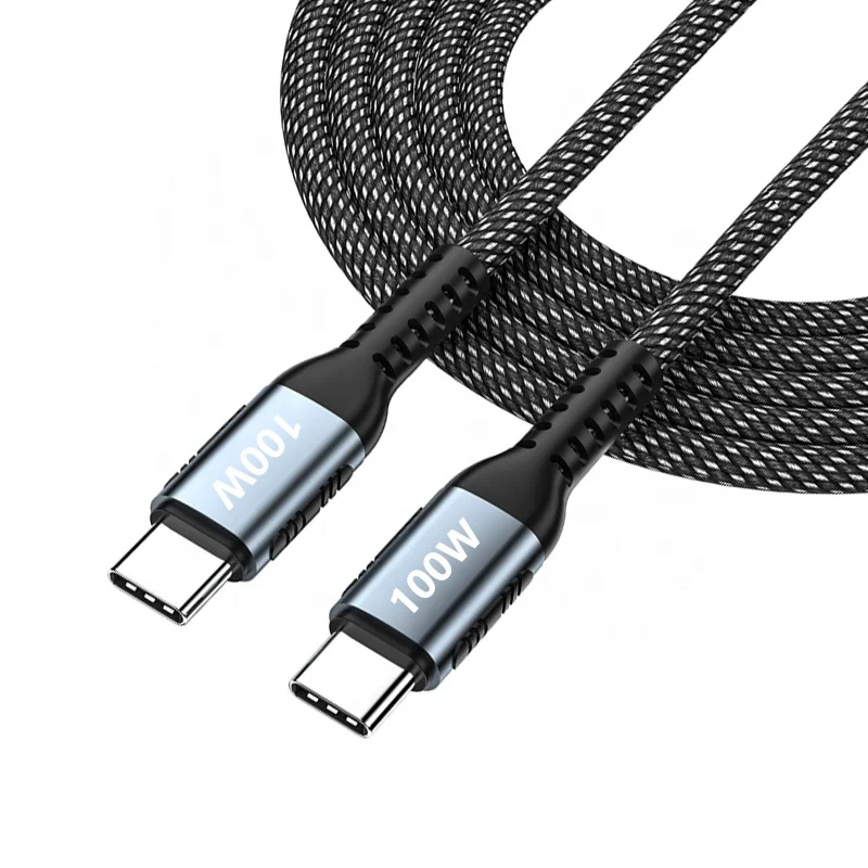 

100 W CtoC Nylon Quality Type-C to USB-C PD 5A 100W Type C Fast Charging Cable