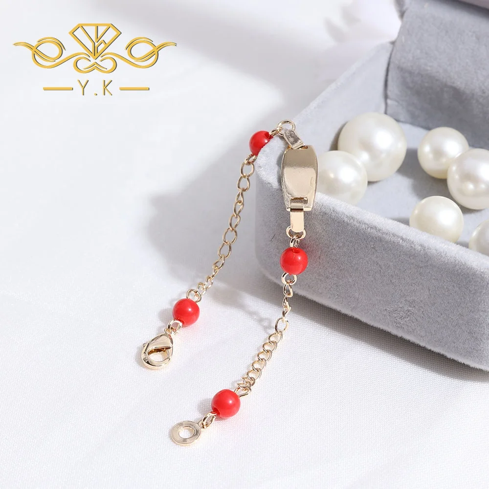 

YK Factory Sale Price Baby Red Beads ID Bracelet 5MM 6MM Beads Gold Bracelet
