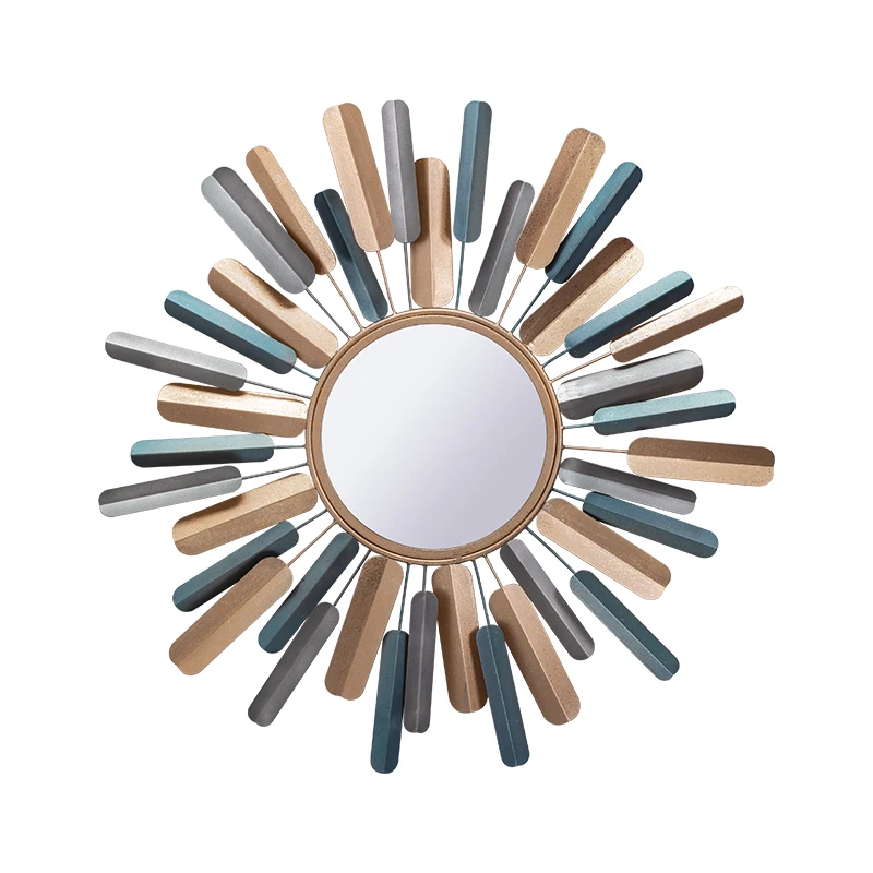 

3d round shape living room or bathroom mirrorhousehold iron decorative, Picture